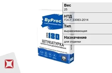 Штукатурка ByProc 25 кг для потолка в Усть-Каменогорске