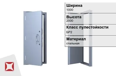 Пуленепробиваемая дверь с эмалевым покрытием 1000х2000 мм в Усть-Каменогорске